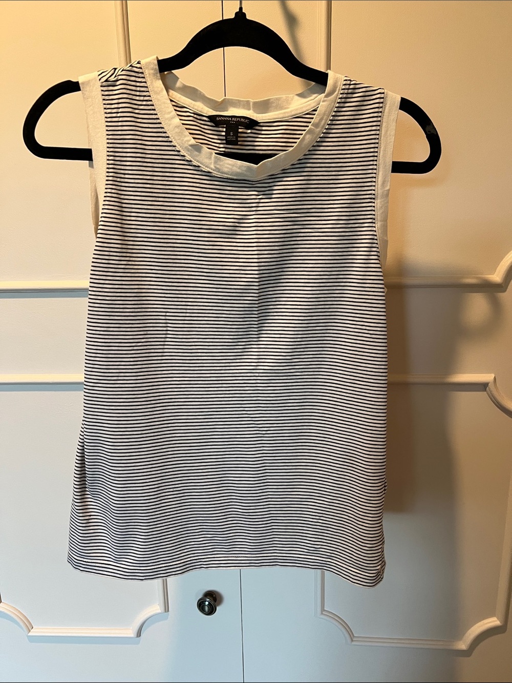 Madewell Navy Stripe Sleeveless Crewneck Tank